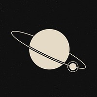 Galaxy saturn element, aesthetic planet art, flat graphic vector