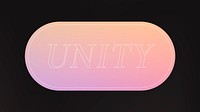 Unity sticker, empowerment typography, retro gradient clipart vector