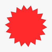 Shape badge sticker, red retro flat clipart vector