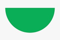 Semi-circle sticker geometric shape, green retro flat clipart vector