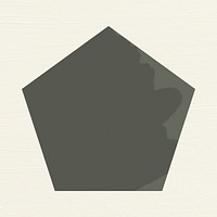 Pentagon sticker geometric shape, black flat clipart vector