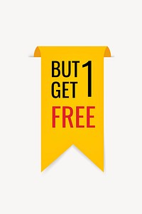 Shopping banner sticker, buy 1 get 1 free clipart vector