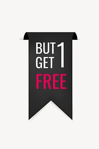 Shopping banner sticker, buy 1 get 1 free clipart vector