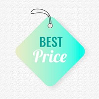 Best price tag sticker, shopping clipart vector