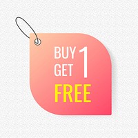 Price badge sticker, buy 1 get 1 free clipart vector