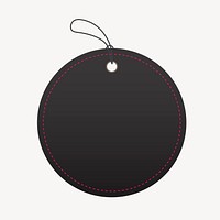 Black badge sticker, blank vector simple clipart text space