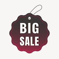 Big sale badge sticker, shopping clipart vector