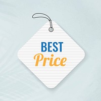 Best price tag sticker, shopping clipart vector