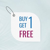 Price badge sticker, buy 1 get 1 free clipart vector