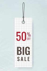 Big sale tag sticker, shopping clipart vector