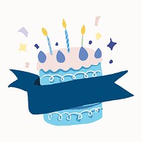 Birthday cake, blank label design vector