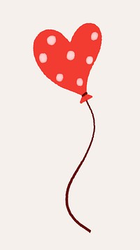 Party balloon sticker, red polka dot design vector