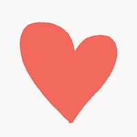 Blank heart sticker, red love element graphic vector