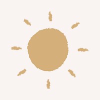 Cute sun in doodle style vector