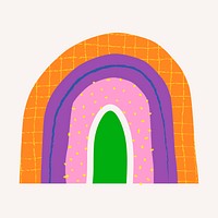 Colorful rainbow in funky doodle style vector