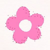 Pink flower in funky doodle style vector