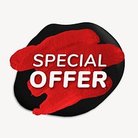 Special offer badge sticker, paint texture, shopping image vector