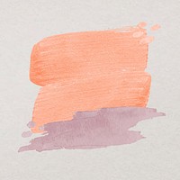 Paint texture badge sticker, orange feminine blank design space vector
