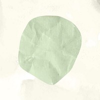 Green shape collage element, abstract paper textured in earth tone vector