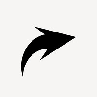 Dash arrow icon, black sticker, forward symbol vector