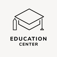 Education business logo template, branding design vector, education center text