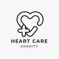 Charity logo template, non-profit branding design vector