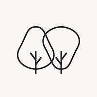 Tree icon, natural product symbol flat design vector illustration