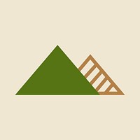 Triangle icons, green geometric shape, flat design vector illustration