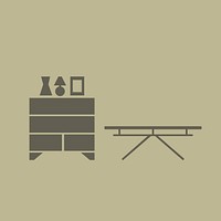 Furniture icon, home decor symbol flat design vector illustration