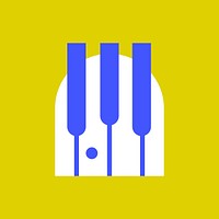 Piano icon, music symbol flat design vector illustration