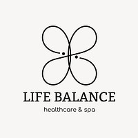 Spa logo template, health & wellness business branding design vector, life balance text