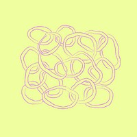 Doodle pink abstract loops, minimal line art design vector