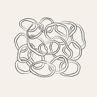 Abstract loops ink doodle element, simple hand drawn vector illustration