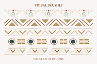 Tribal geometric pattern illustrator brush, vector add-on set