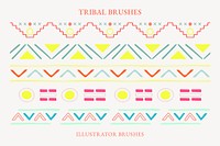 Illustrator brush, tribal aztec pattern, vector add-on set