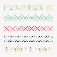 Tribal pattern illustrator brush, colorful geometric design, compatible with ai