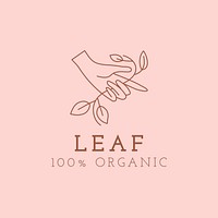 100% organic logo template design, for health & wellness branding vector