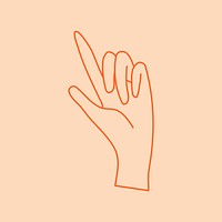 Aesthetic hand sticker, minimal line art design vector