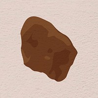 Abstract stone shape, brown sticker vector