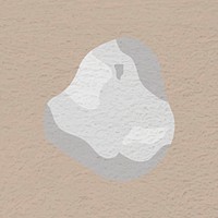 Gray abstract stone shape, sticker vector