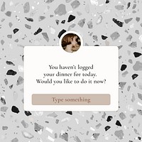 Notification template, aesthetic Facebook post, terrazzo design, vector