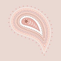 Paisley mandala sticker, pastel Indian illustration vector
