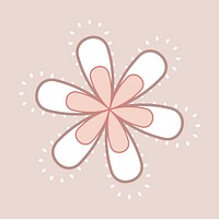 Pink flower sticker, pink creative illustration vector