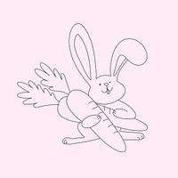 Rabbit cute animal illustration for kids coloring vector