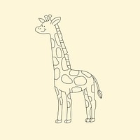 Giraffe cute animal illustration for kids coloring vector