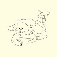 Dog cute animal illustration for kids coloring vector