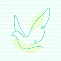 Bird colorful line art animal illustration vector