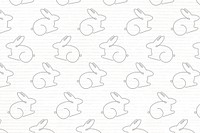 Rabbit pattern white background, seamless line art design vector