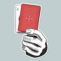 Hand vector with spade ace poker card