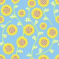 Floral seamless gingham background, cute feminine illustration vector